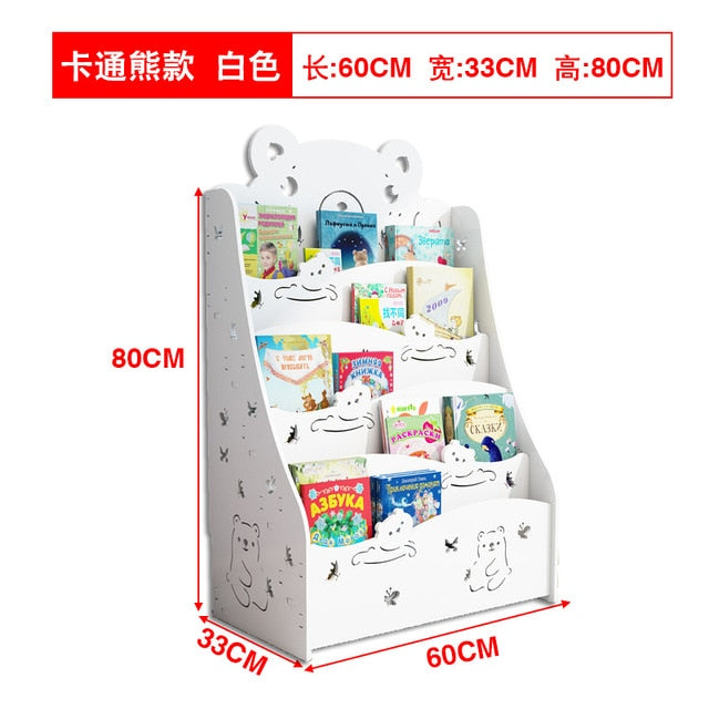 Children's Bookshelf on The Ground Simple Shelf Economic Student Bookcase Kindergarten Children's Picture Book Shelf