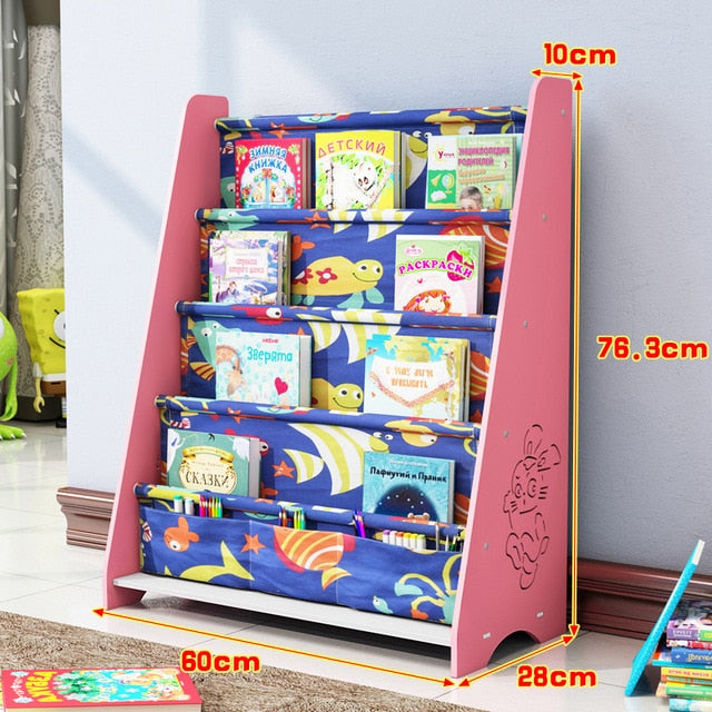 Children's Bookshelf on The Ground Simple Shelf Economic Student Bookcase Kindergarten Children's Picture Book Shelf