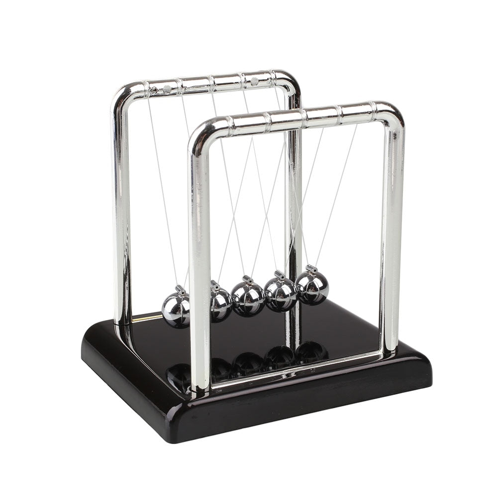 Physics Science Energy Conservation Laws Desk Toy Newtons Cradle Steel Balance Balls Plastic Holder Home Decor Table Decoration