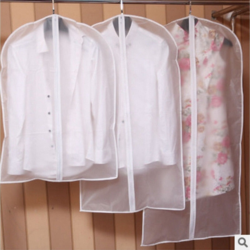 Hot Clothes Hanging Garment Dress Clothes Suit Coat Dust Cover Transparent Wardrobe Storage Bags