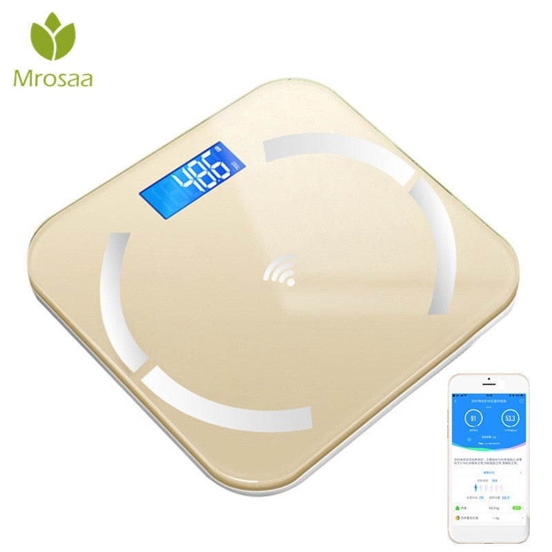 Bluetooth Scales Floor Body Weight Bathroom Scale Smart Backlit Display Scale Electronic Body Fat Scales Water Muscle Mass BMI