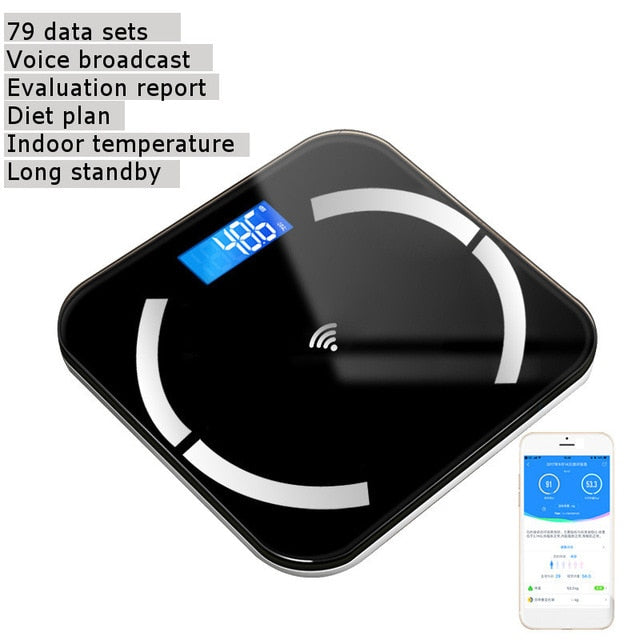 Bluetooth Scales Floor Body Weight Bathroom Scale Smart Backlit Display Scale Electronic Body Fat Scales Water Muscle Mass BMI