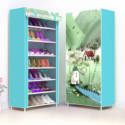 Multi-layer Dust-proof Shoe Cabinet Folding Non-woven Cloth Shoe Storage Stand Holder DIY Assembly Shoe Organizer Rack