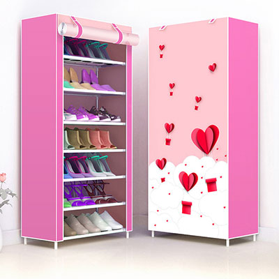 Multi-layer Dust-proof Shoe Cabinet Folding Non-woven Cloth Shoe Storage Stand Holder DIY Assembly Shoe Organizer Rack