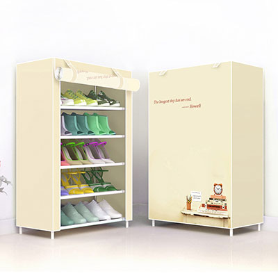 Multi-layer Dust-proof Shoe Cabinet Folding Non-woven Cloth Shoe Storage Stand Holder DIY Assembly Shoe Organizer Rack