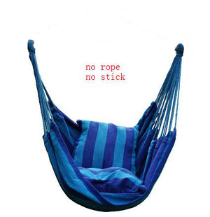 Hammock Hanging Rope Chair Garden Hanging Chair Swing Chair Seat with 2 Pillows for Garden Use (Stick not include)