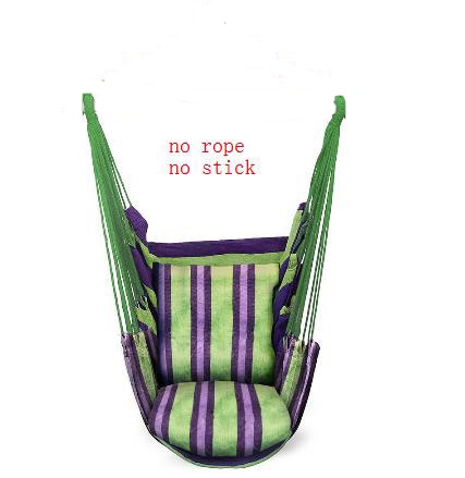 Hammock Hanging Rope Chair Garden Hanging Chair Swing Chair Seat with 2 Pillows for Garden Use (Stick not include)