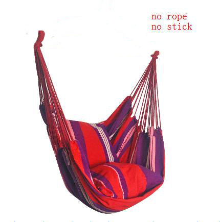 Hammock Hanging Rope Chair Garden Hanging Chair Swing Chair Seat with 2 Pillows for Garden Use (Stick not include)