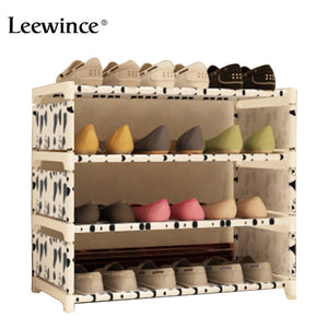 Leewince Simple Shoe Cabinets Ironwork Multi-layer Assembly of Shoe Rack with Modern Simple Dustproof Shoe Cabinet 50cm Hight