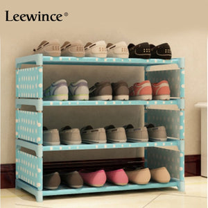 Leewince Simple Shoe Cabinets Ironwork Multi-layer Assembly of Shoe Rack with Modern Simple Dustproof Shoe Cabinet 50cm Hight