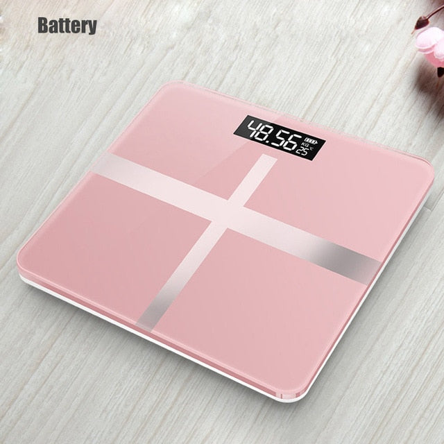 New Bathroom Floor Body Scale Glass Smart Electronic Scales USB Charging LCD Display Body Weighing Home Digital Weight Scale