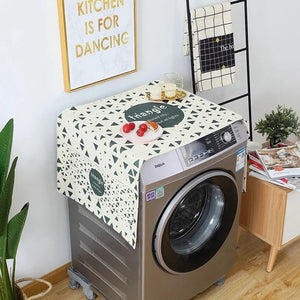 Geometric Fridge Dust Cover Washing Machine Cover Towel Winson Cat Thick Cotton Linen Home Refrigerator Cloth Kitchen Products