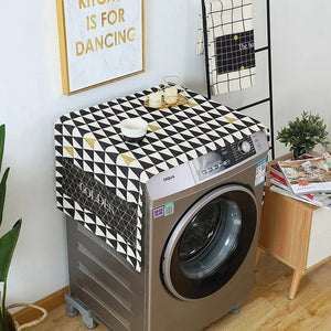 Geometric Fridge Dust Cover Washing Machine Cover Towel Winson Cat Thick Cotton Linen Home Refrigerator Cloth Kitchen Products