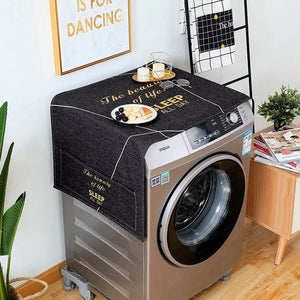 Geometric Fridge Dust Cover Washing Machine Cover Towel Winson Cat Thick Cotton Linen Home Refrigerator Cloth Kitchen Products