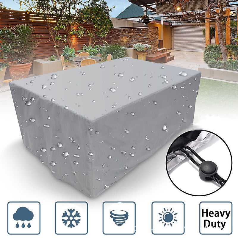 Outdoor Furniture Dust Cover Waterproof UV Resistant BBQ Covers Table And Chair Silver Covers Furniture Dust Cover Multiple size