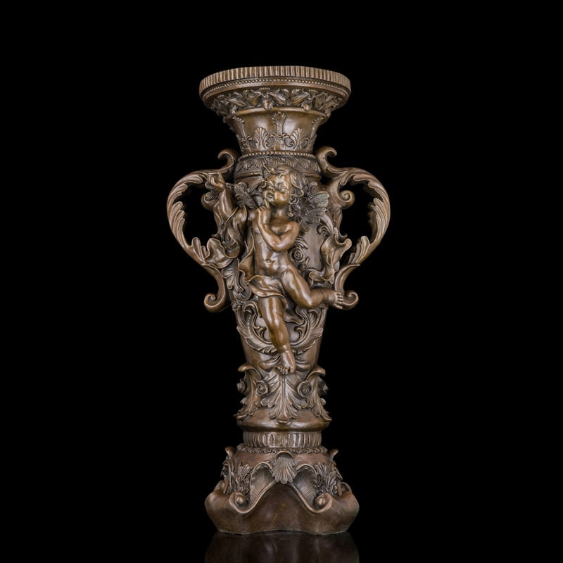 Arts Crafts Copper Classical Bronze statue Column sculpture for Household Soft Outfit Villa Stands Decoration Home Decor Factory