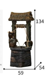 Large Ancient Well Rockery Garden Water Ornaments Water Fountain Indoor Fish Pond Home Decoration Bonsai Humidifier